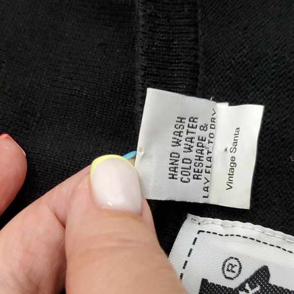 Storybook Knits Ugly Christmas Sweater Tunic beads Vintage Santa Size M - Picture 5 of 7